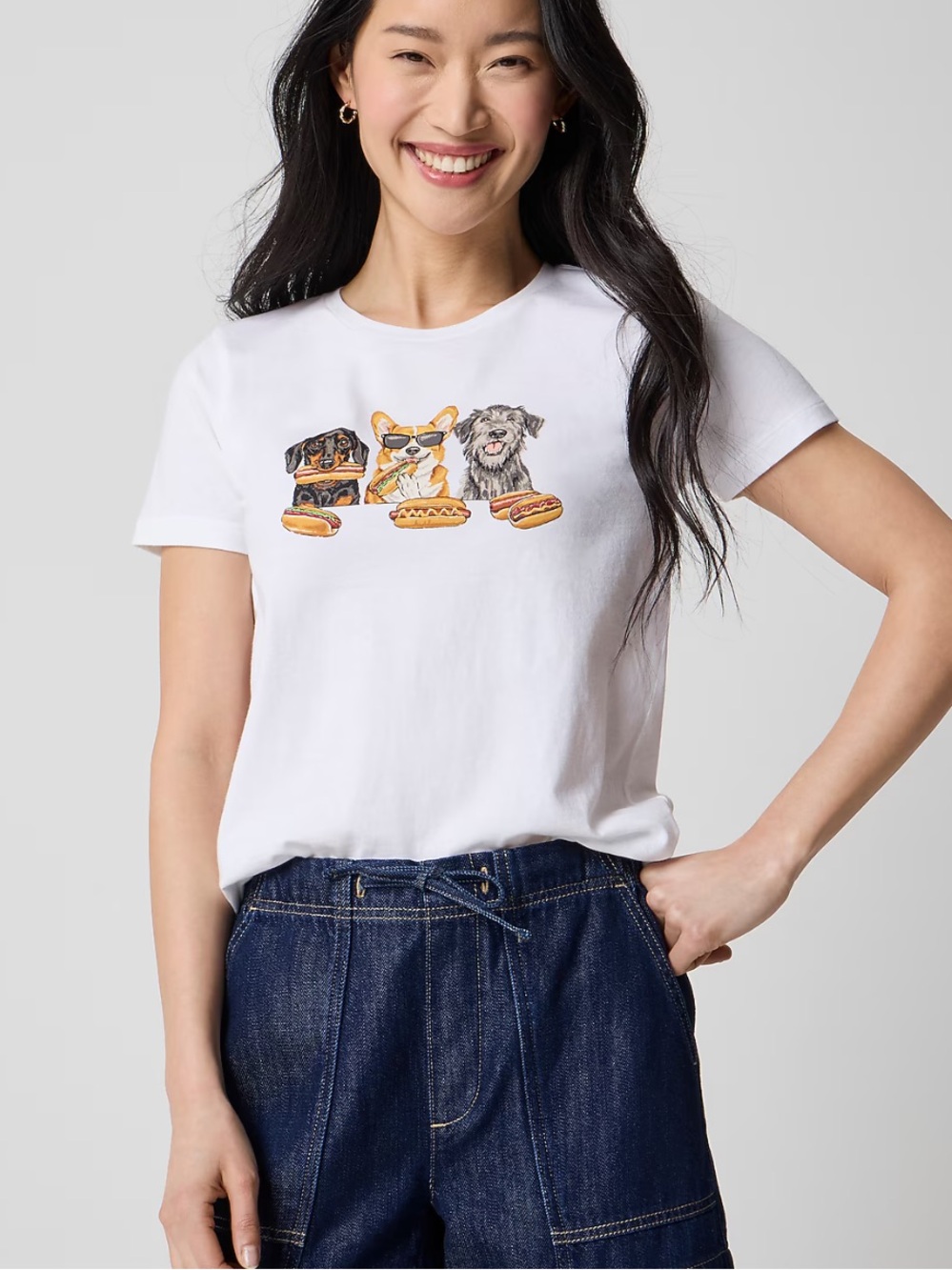 NWT J. Crew White Dog barbecue graphic tee - Picture 2 of 3